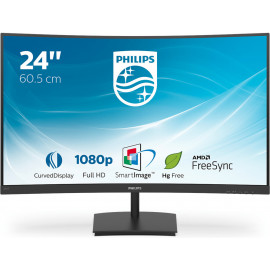 Philips E Line 241E1SC 00 LED display 59,9 cm (23.6") 1920 x 1080 pixels Full HD Preto