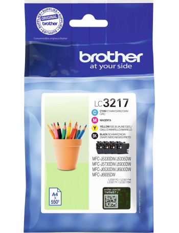 Brother LC-3217VAL tinteiro 4 unidade(s) Original Preto, Ciano, Magenta, Amarelo