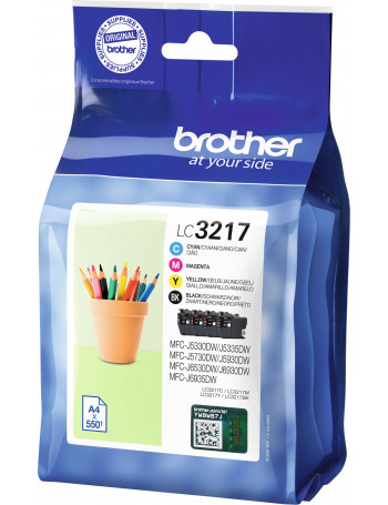 Brother LC-3217VAL tinteiro 4 unidade(s) Original Preto, Ciano, Magenta, Amarelo