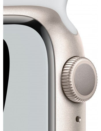 Apple Watch Nike Series 7 GPS, 41mm Starlight Aluminium Case with Pure Platinum/Black Sport Band