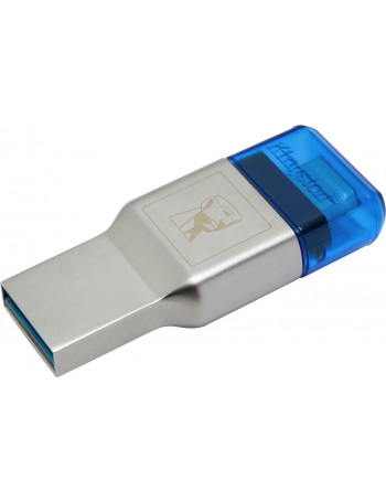 Kingston Technology MobileLite Duo 3C leitor de cartões USB 3.2 Gen 1 (3.1 Gen 1) Type-A Type-C Azul, Prateado