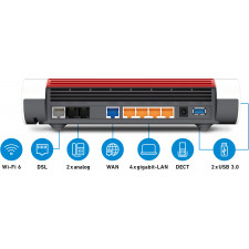 FRITZ!Box 7590 AX router sem fios Gigabit Ethernet Dual-band (2,4 GHz   5 GHz) Branco