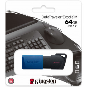 Kingston Technology DataTraveler Exodia M unidade de memória USB 64 GB USB Type-A 3.2 Gen 1 (3.1 Gen 1) Preto, Azul