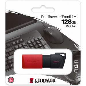 Kingston Technology DataTraveler Exodia M unidade de memória USB 128 GB USB Type-A 3.2 Gen 1 (3.1 Gen 1) Preto, Vermelho