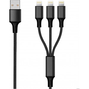 2GO 797155 cabo USB 1,5 m USB B USB C Micro-USB B Lightning Preto