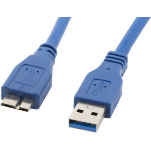 Lanberg CA-US3M-10CC-0005-B cabo USB 0,5 m Micro-USB A USB A Azul