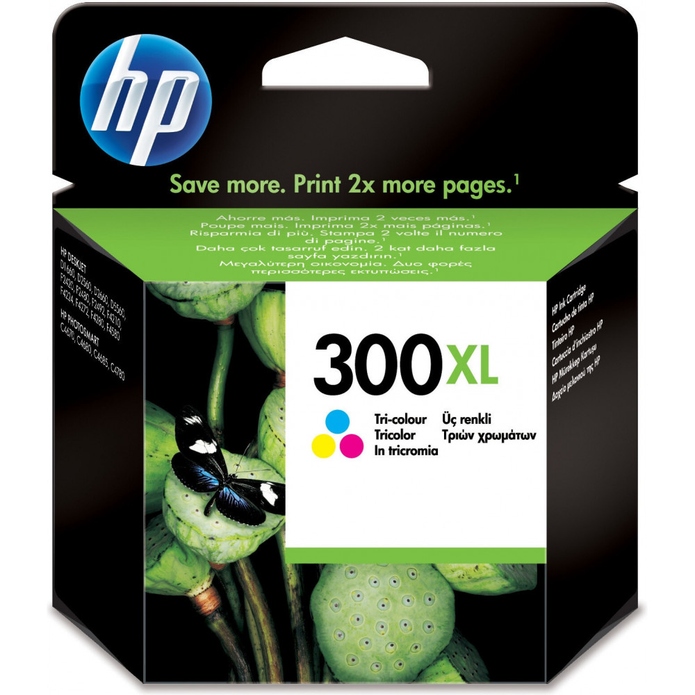 HP Tinteiro Original 300XL Tricolor de elevado rendimento