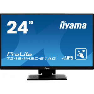 iiyama ProLite T2454MSC-B1AG ecrã tátil 60,5 cm (23.8") 1920 x 1080 pixels Multitoque Multi-utilizador Preto