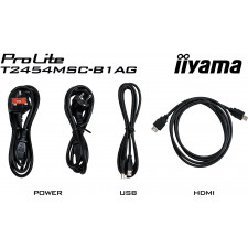 iiyama ProLite T2454MSC-B1AG ecrã tátil 60,5 cm (23.8") 1920 x 1080 pixels Multitoque Multi-utilizador Preto