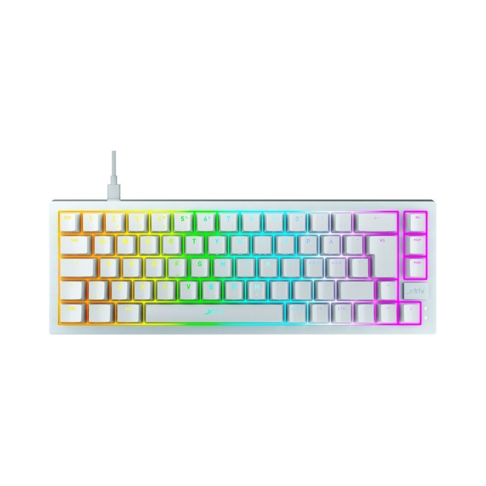 Teclado Xtrfy K5 Branco Compact RGB Gaming Hot-Swappable Kailh Red