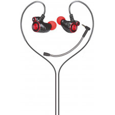 HP DHE-7002 Auscultadores Com fios Gancho de orelha, Intra-auditivo Chamadas Música Preto, Vermelho