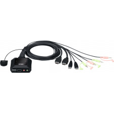 ATEN Switch KVM de Cabo 4K HDMI de 2 portas USB com seletor de porta remota