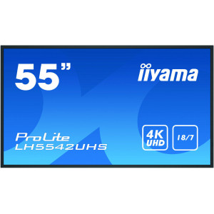 iiyama LH5542UHS-B3 ecrã de sinalização Plasma digital 138,7 cm (54.6") IPS 500 cd m² 4K Ultra HD Preto Processador built-in