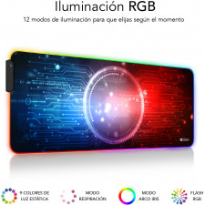 SUBBLIM SUBMP-02RGB12 tapete de rato Tapete Gaming Preto, Multicor