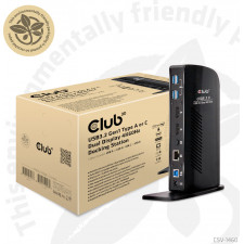 CLUB3D USB3.2 Gen1 Type A or C Dual Display 4K60Hz Docking Station