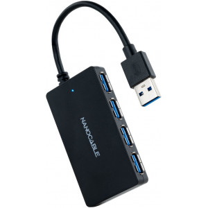 Nanocable 10.16.4403 hub de interface USB 3.2 Gen 1 (3.1 Gen 1) Type-A Preto