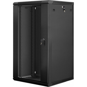 Lanberg WF01-6622-10B armário rack 22U Rack de pendurar na parede Preto