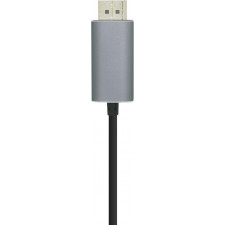 AISENS A109-0394 adaptador de cabo de vídeo 0,8 m DisplayPort USB Type-C Alumínio, Preto