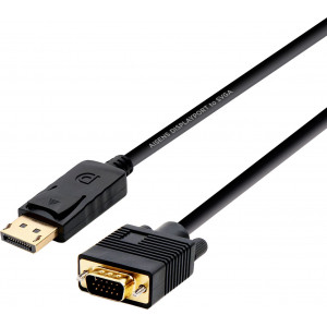 AISENS A125-0365 adaptador de cabo de vídeo 2 m DisplayPort VGA D-SUB Preto