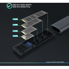 TooQ Shura Compartimento SSD Cinzento M.2