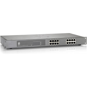 LevelOne GEP-1621 switch de rede Não-gerido Gigabit Ethernet (10 100 1000) Power over Ethernet (PoE) Cinzento
