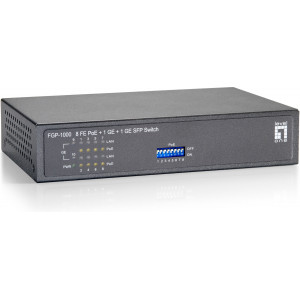 LevelOne FGP-1000 switch de rede Gigabit Ethernet (10 100 1000) Power over Ethernet (PoE) Preto, Cinzento