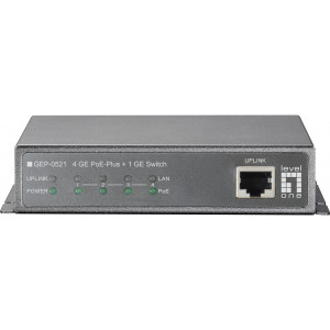 LevelOne GEP-0521 switch de rede Não-gerido Gigabit Ethernet (10 100 1000) Power over Ethernet (PoE) Cinzento