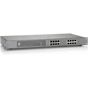LevelOne GEP-1622 switch de rede Não-gerido Gigabit Ethernet (10 100 1000) Power over Ethernet (PoE) Cinzento