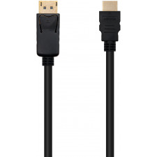 Nanocable 10.15.4301 adaptador de cabo de vídeo 1 m DisplayPort HDMI Preto