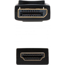 Nanocable 10.15.4301 adaptador de cabo de vídeo 1 m DisplayPort HDMI Preto
