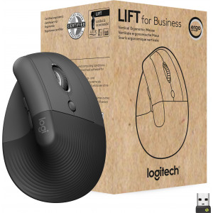 Logitech Lift for Business rato Mão direita RF Wireless + Bluetooth Ótico 4000 DPI