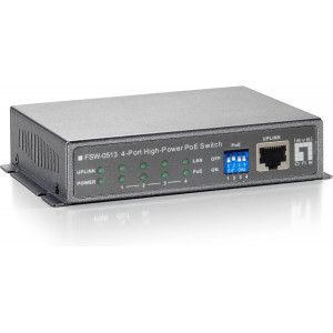 LevelOne FSW-0513 switch de rede Fast Ethernet (10 100) Power over Ethernet (PoE) Preto, Cinzento