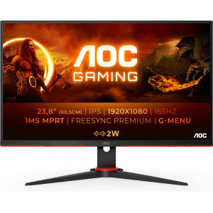 AOC G2 24G2SPAE BK LED display 60,5 cm (23.8") 1920 x 1080 pixels Full HD Preto, Vermelho