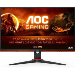 AOC 24G2SPU BK monitor de ecrã 60,5 cm (23.8") 1920 x 1080 pixels Full HD Preto, Vermelho