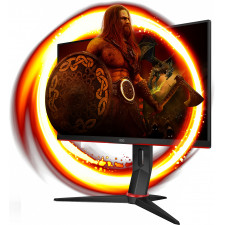 AOC 24G2SPU BK monitor de ecrã 60,5 cm (23.8") 1920 x 1080 pixels Full HD Preto, Vermelho