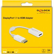 DeLOCK 61015 adaptador de cabo de vídeo 0,15 m DisplayPort HDMI Type A (Standard) Branco