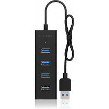 ICY BOX IB-HUB1409-U3 hub de interface USB 3.2 Gen 1 (3.1 Gen 1) Type-A 5000 Mbit s Preto