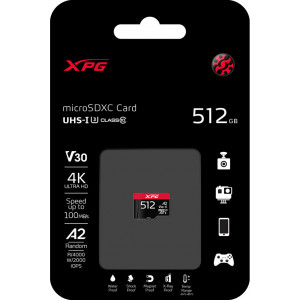 XPG AUSDX512GUI3XPGA2-R cartão de memória 512 GB MicroSDXC UHS-I Classe 10