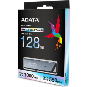ADATA UE800 unidade de memória USB 128 GB USB Type-C 3.2 Gen 2 (3.1 Gen 2) Prateado