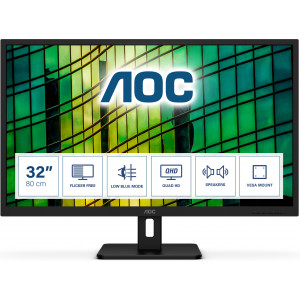 AOC E2 Q32E2N LED display 80 cm (31.5") 2560 x 1440 pixels Quad HD Preto