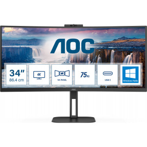 AOC V5 CU34V5CW 86,4 cm (34") 3440 x 1440 pixels Wide Quad HD LED Preto