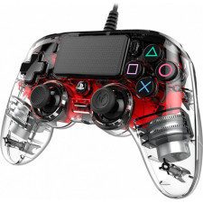 NACON PS4OFCPADCLRED controlador de jogo Vermelho, Transparente USB Gamepad Analógico   Digital PC, PlayStation 4