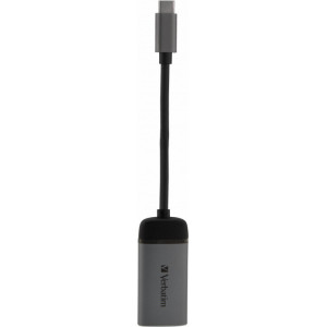 Verbatim 49143 adaptador de cabo de vídeo 0,1 m USB Type-C HDMI Preto, Prateado