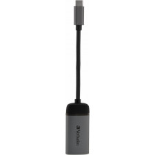 Verbatim 49143 adaptador de cabo de vídeo 0,1 m USB Type-C HDMI Preto, Prateado