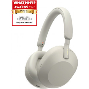 Sony WH-1000XM5 Auscultadores Com fios e sem fios Fita de cabeça Chamadas Música Bluetooth Prateado, Branco