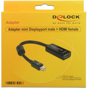 DeLOCK Adapter mini Displayport   HDMI 0,18 m HDMI Type A (Standard) Preto