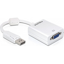 DeLOCK 61766 adaptador de cabo de vídeo 0,125 m VGA (D-Sub) DisplayPort Branco