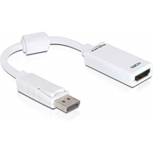 DeLOCK 61767 adaptador de cabo de vídeo 0,125 m DisplayPort HDMI Type A (Standard) Branco