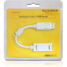 DeLOCK 61767 adaptador de cabo de vídeo 0,125 m DisplayPort HDMI Type A (Standard) Branco