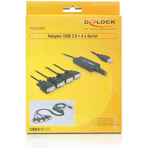 DeLOCK 61887 cabo de série Preto 1,4 m USB Type-A DB-9